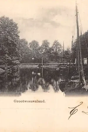 Oryginalny Zwolle Grootweezenland Binnenvaart schepen Scheepvaart 1900 HC24595