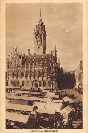 Najlepsza cena Middelburg Marktdag Kramen en volk Markt en Stadhuis 1928 HC24551