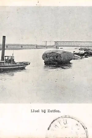 Ekspresowa dostawa Zutphen IJsel bij Zutfen Sleepboot met sleep binnenvaart schepen Scheepvaart 1901 HC24280