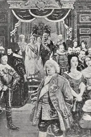 Koningshuis Feestuitgave De Prins der Geïllustreerde Bladen (2) Het geslacht van Oranje-Nassau om den troon geschaard de Koninlijke Familie huldigend bij monde van Willem den Zwijger Illustrator Jordaan 1909 HC24269 Tylko dziś