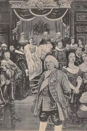 Koningshuis Feestuitgave De Prins der Geïllustreerde Bladen (1) Het geslacht van Oranje-Nassau om den troon geschaard de Koninlijke Familie met baby Juliana huldigend bij monde van Willem den Zwijger Illustrator Jordaan 1909 HC24268 Popularny