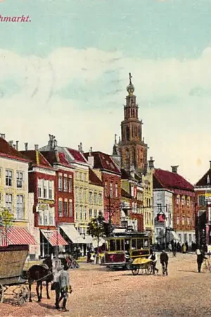 Groningen Vischmarkt Tram 1916 HC24259 Darmowa dostawa