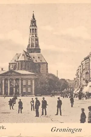 Groningen Vischmarkt Beurs en A Kerk 1900 HC23887 Zamów teraz