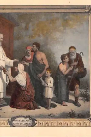 Oryginalny Houthem Kerk Sint Gerlach Interieur De H. Gerlacus spijst de armen LimburgHC23837