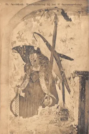 Utrecht St. Jacobs kerk Muurschildering bij het H. Sacramentshuisje HC23736 Najlepsza cena