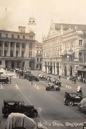 Niska cena Singapore Raffles Place Auto's Fotokaart 1927 Azië HC23720