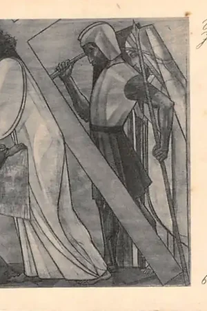 Oosterbeek bij Arnhem Illustrator Jan Toorop De veertien Staties van den kruisweg 6e Statie Veronica droogt Jezus' aangezicht af HC23603 Ostatnia szansa