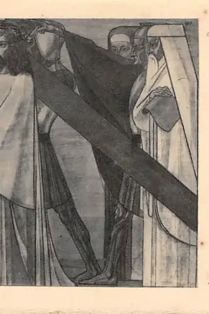 Oosterbeek bij Arnhem Illustrator Jan Toorop De veertien Staties van den kruisweg 2e Statie Jezus neemt het kruis op zijne schouders HC23599 Bezpieczna płatność