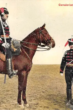 Militair Cavalerie 1910 Brigadier Groot Tenue Cavalerist groot tenue Soldaten te paard Tulp HC23577 Zwrot pieniędzy