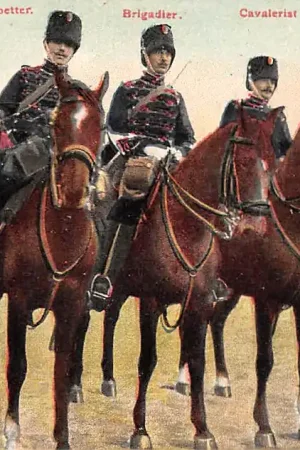 Militair Cavelerie Trompetter Brigadier Cavalerist Marschtenue Soldaten te paard Tulp HC23575 Najlepsza cena