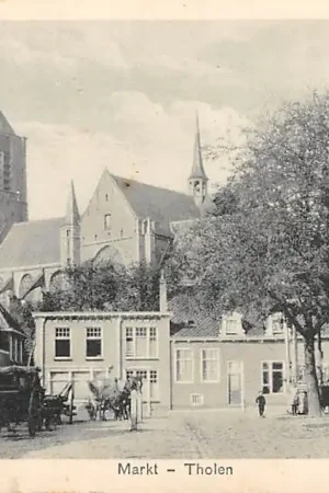 Tholen Markt met paard en wagen 1935 HC23265 Popularny