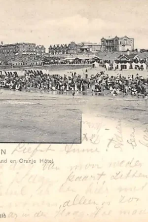 Scheveningen Gezicht op Strand en Oranje Hotel 1903 's-Gravenhage HC23380 Ostatnia szansa