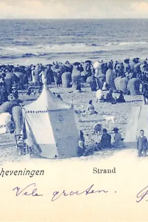 Scheveningen Strand Zee en badgasten 's-Gravenhage HC23370 Tani