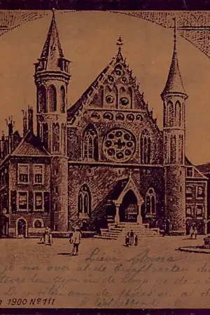 's-Gravenhage Ridderzaal Binnenhof Tram Parlementsgebouwen Bijzonder gedrukte kaart HC23345 Bezpieczna płatność