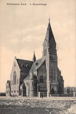 Autentyczny 's-Gravenhage Louise de Colignyplein Wilhelmina Kerk In 1945 verwoest door bombardement HC23133