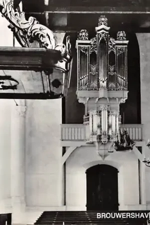 Brouwershaven Ned. Hervormde Kerk met orgel 1968 HC23096 Autentyczny