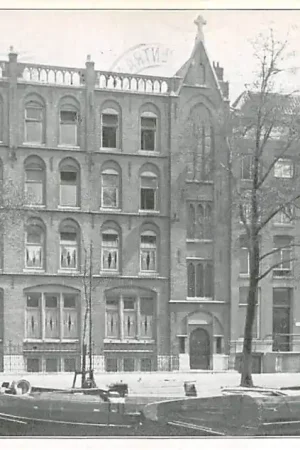 Amsterdam Keizersgracht met binnenvaart schip ScheepvaartHC23047 Szybka dostawa