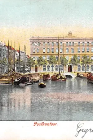 Oryginalny Rotterdam Postkantoor 1904 Binnenvaart schepen Scheepvaart HC22809