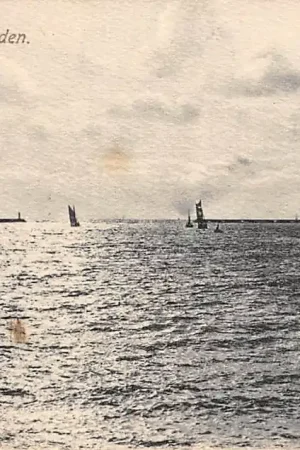 IJmuiden Zee gezicht met vissers schepen 1915 HC22787 Oferta limitowana