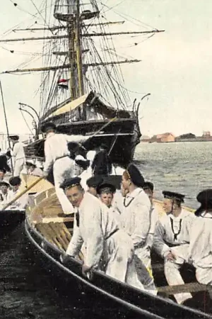 Darmowa dostawa Marine Opleiding matrozen Terug van het roeien Militair Oorlogsschip Schepen Scheepvaart HC22699