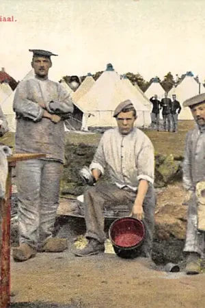 Militair Infanterie in het Kamp Schoonmaken keuken-materiaal HC22685 Tylko dziś