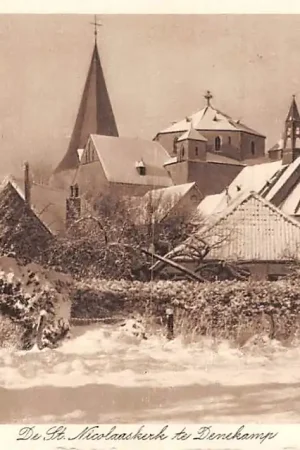 Popularny Denekamp De St. Nicolaas kerk in de sneeuw 1934 Dinkelland HC22547