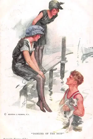 Zamów teraz Fantasie Dangers of the Deep Reinthal & Newman N.Y. Illustrator Harrison Fisher Vintage HC22503