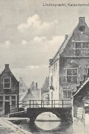 Zwrot pieniędzy Dordrecht Lindengracht, Kalander molen voor 1884 (naar J. Rutten) HC22304