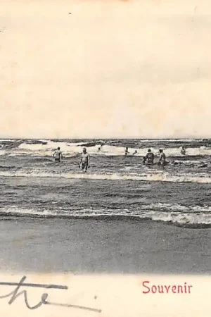 Zandvoort Souvenir 1902 Badkoetsen op het strand en zwemmers in zee HC22016 Oferta limitowana