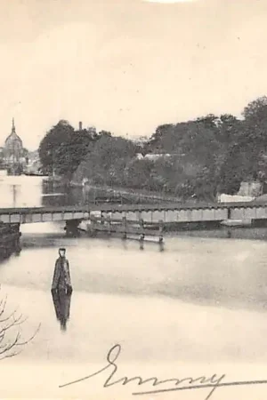 Leiden Galgewater met Spoorbrug 1906 Spoorwegen HC21623 Ekspresowa dostawa