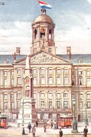 Amsterdam Koninklijk Paleis 1909 Trams HC21388 Tani