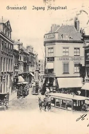 Nowość 's-Gravenhage Groenmarkt Ingang Hoogstraat HTM Paardentrams Tram 1901 HC20948