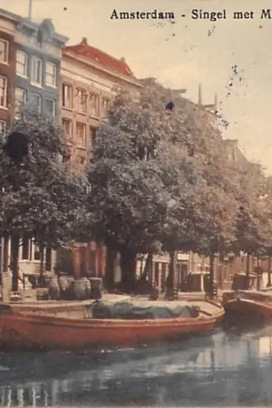Amsterdam Singel met Munttoren 1919 Binnenvaart schepen Scheepvaart HC20893 Bezpieczna płatność