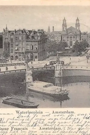 Amsterdam Waterlooplein 1900 Paardentram Tram HC20880 Wysoka jakość