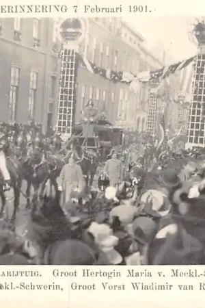 's-Gravenhage Herinnering 7 Februari 1901 De Bruidsstoet Galarijtuig met Europese vorsten Koningshuis HC20703 Kup teraz