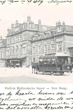 Tylko dziś Den Haag Station Hollandsche Spoor Paardentram HTM Tram 1903 Spoorwegen HC20732