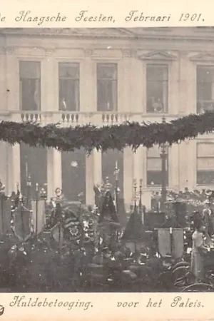 Promocja Den Haag De Haagsche Feesten Hulde betooging voor het Paleis 1901 Koningshuis HC20460