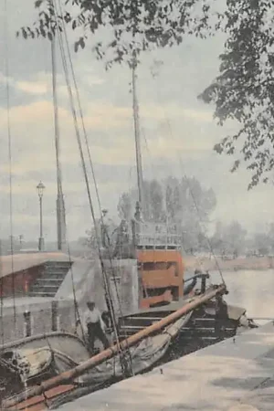 Gouda Mallegatsluis Hollandsche IJssel Binnenvaart schepen Scheepvaart Sluis 1919 HC20085 Niska cena