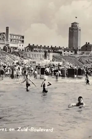 Zandvoort Hotel Bouwes en Zuid-Boulevard Watertoren Strand en zee 1958 C19414 Najlepsza cena