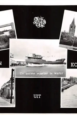 Kootstertille De eerste coaster te water Brug N.H. Kerk Kanaal Achtkarspelen 1966 HC18848 Kup teraz