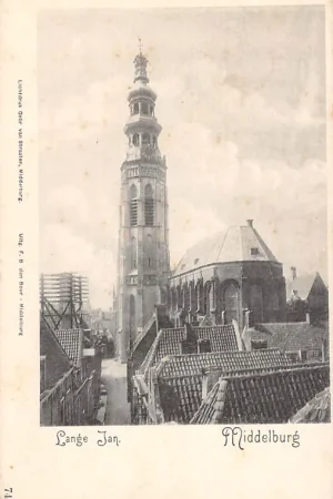 Oryginalny Middelburg Lange Jan 1900 Kerk HC18716