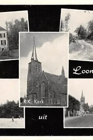 Loon op Zand Groeten uit 1966 Wit Kasteel Knijperij Televisie-Toren R.K. Kerk Kerkstraat HC18526 Oryginalny