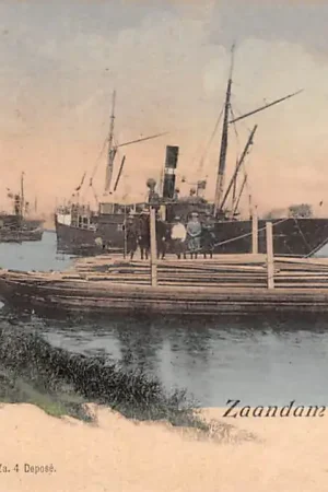 Zaandam Houthaven met Stoomzeilschepen Scheepvaart 1900 HC18653 Rabat