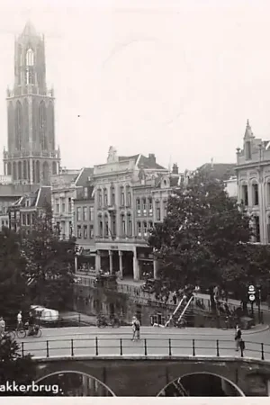 Wyprzedaż Utrecht Oude Gracht Bakkerbrug 1937 Type fotokaart HC18315