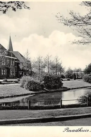 Delfzijl Raadhuis en Zeevaartschool Kerk 1939 HC17850 Ekspresowa dostawa