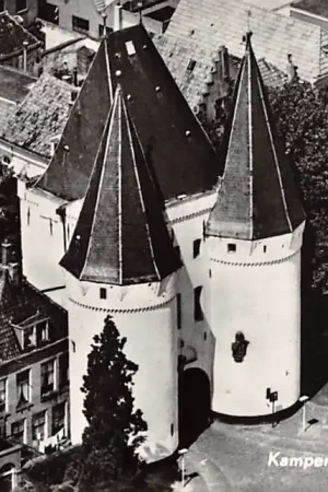 Autentyczny Kampen Koornmarktspoort 1967 KLM Luchtfoto no. 30481 HC17730