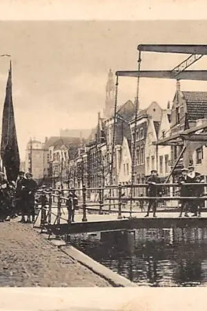 Szybka dostawa Maassluis Veerstraat met brug en volk HC17262