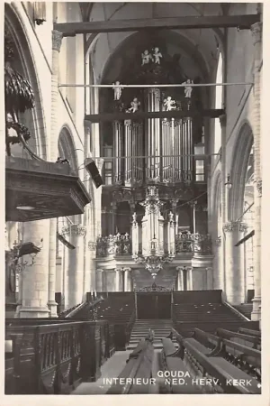 Oferta Gouda Interieur Ned. Hervormde Kerk St. Jan Fotokaart Orgel 1931 HC17035