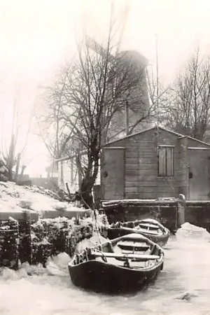 Zo was Dordrecht Haventje aan de Lijnbaan Molen Kijk ook over den Dijk in de winter omstreeks 1905 HC17013 Bezpieczna płatność