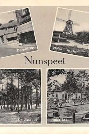 Nunspeet Dorpsstraat Molen De Duif De Zandkuil Zwembad Pesies Bad 1951 HC16029 Ekspresowa dostawa